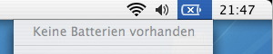 Mac OS X desktop with no battery icon